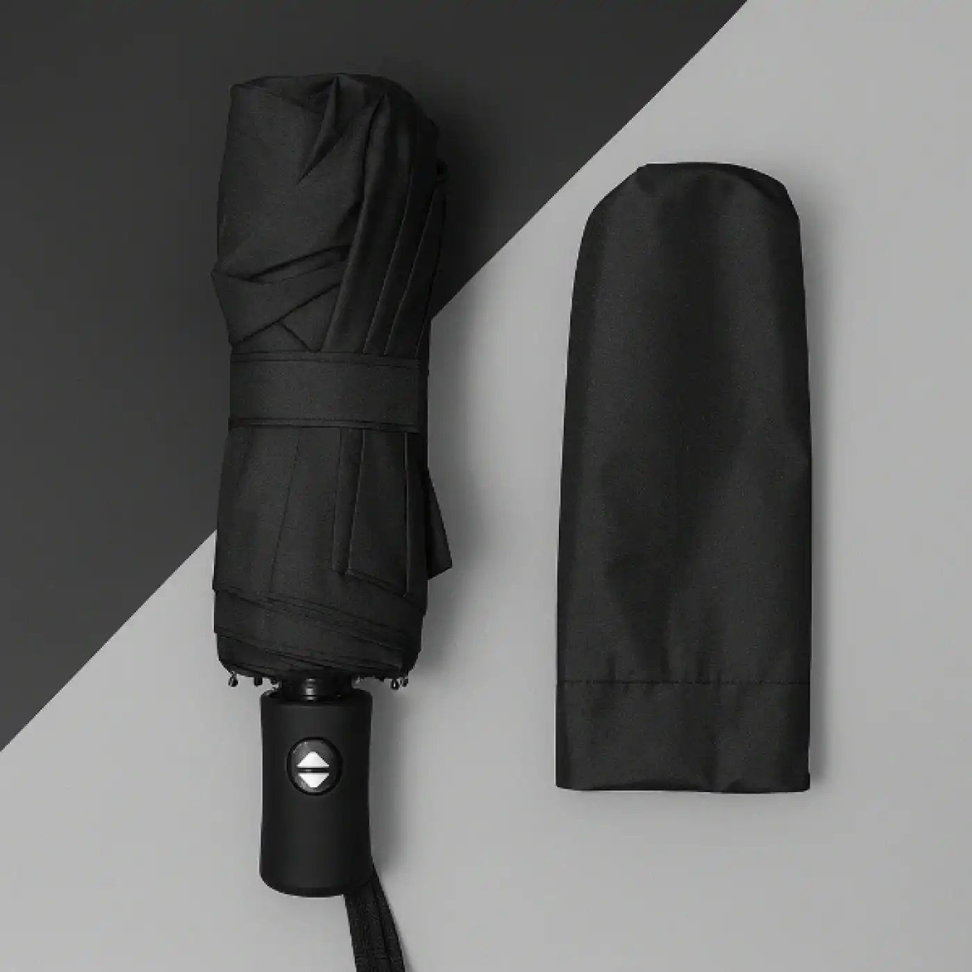 Siyah Kılıflı Otomatik Kompakt Şemsiye