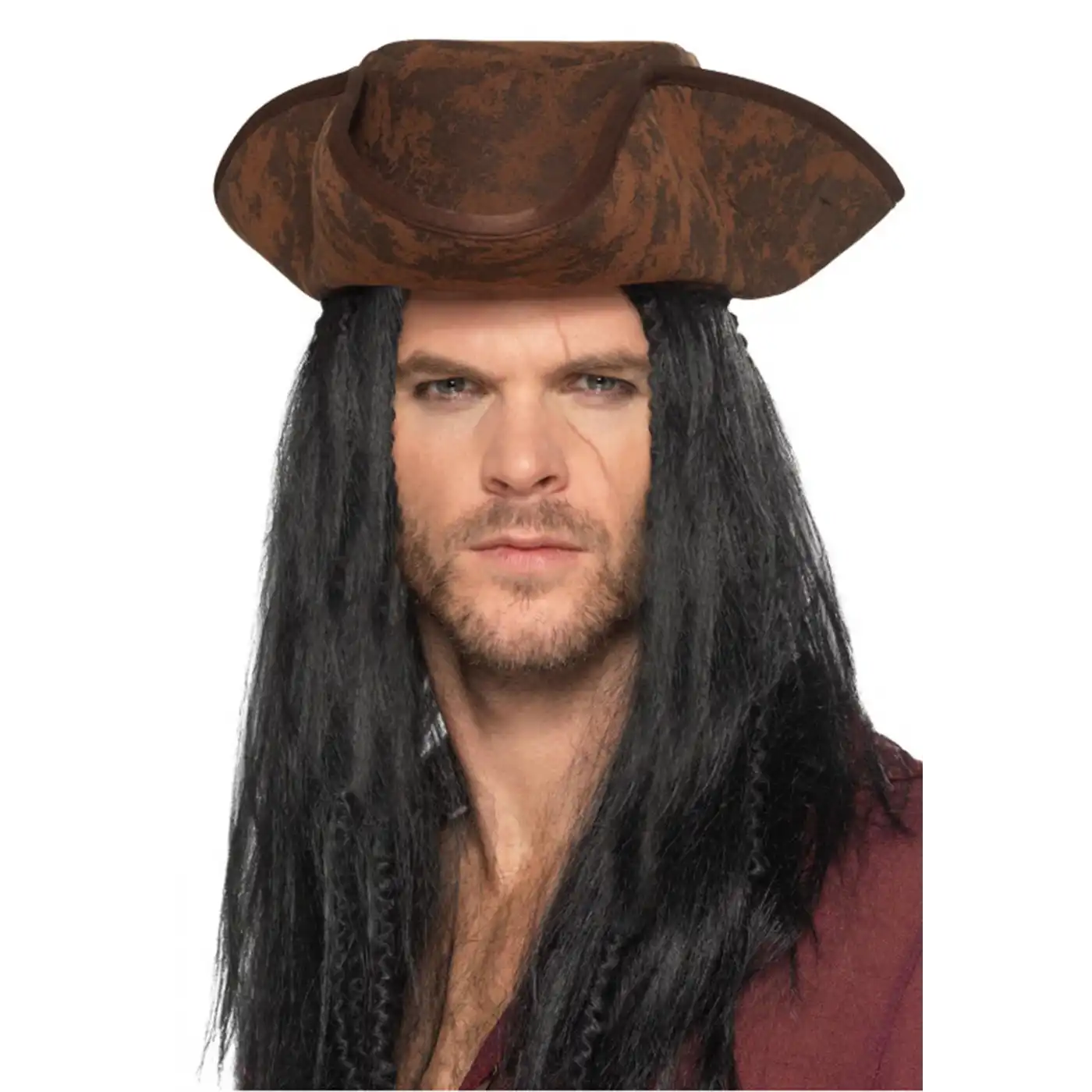 Siyah Saçlı Kaptan Korsan Şapkası