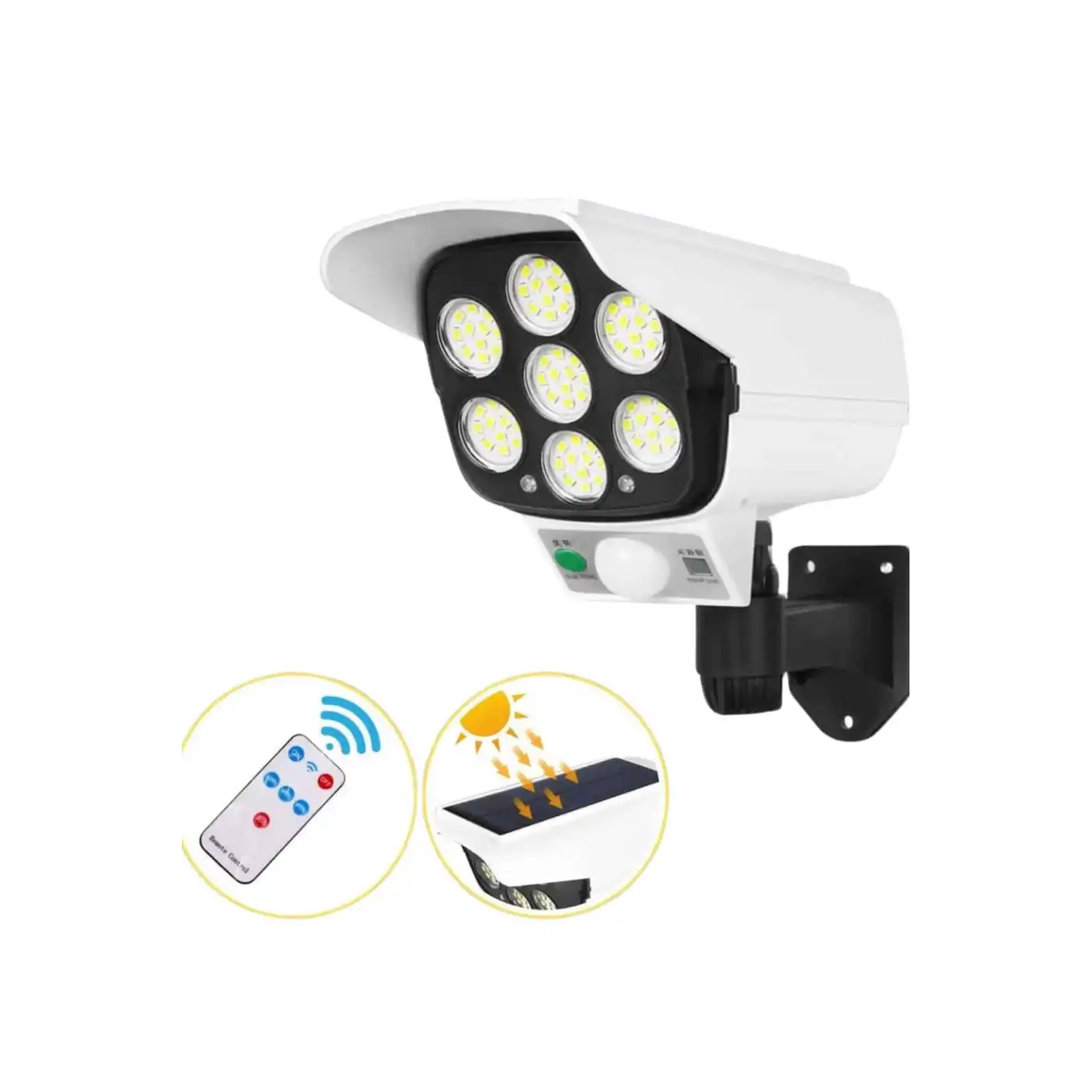 Solar Bahçe Aydınlatması Hareket Sensörlü Uzaktan Kumandalı Kamera Görünümlü