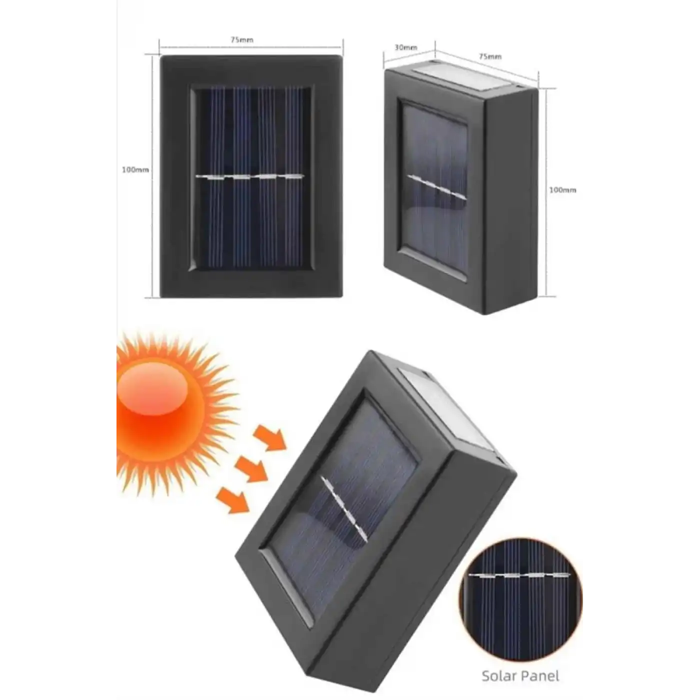 Solar Güneş Enerjili Çift Taraflı Duvar Lambası Çift Taraflı Duvar Lamba Güneş Enerjili