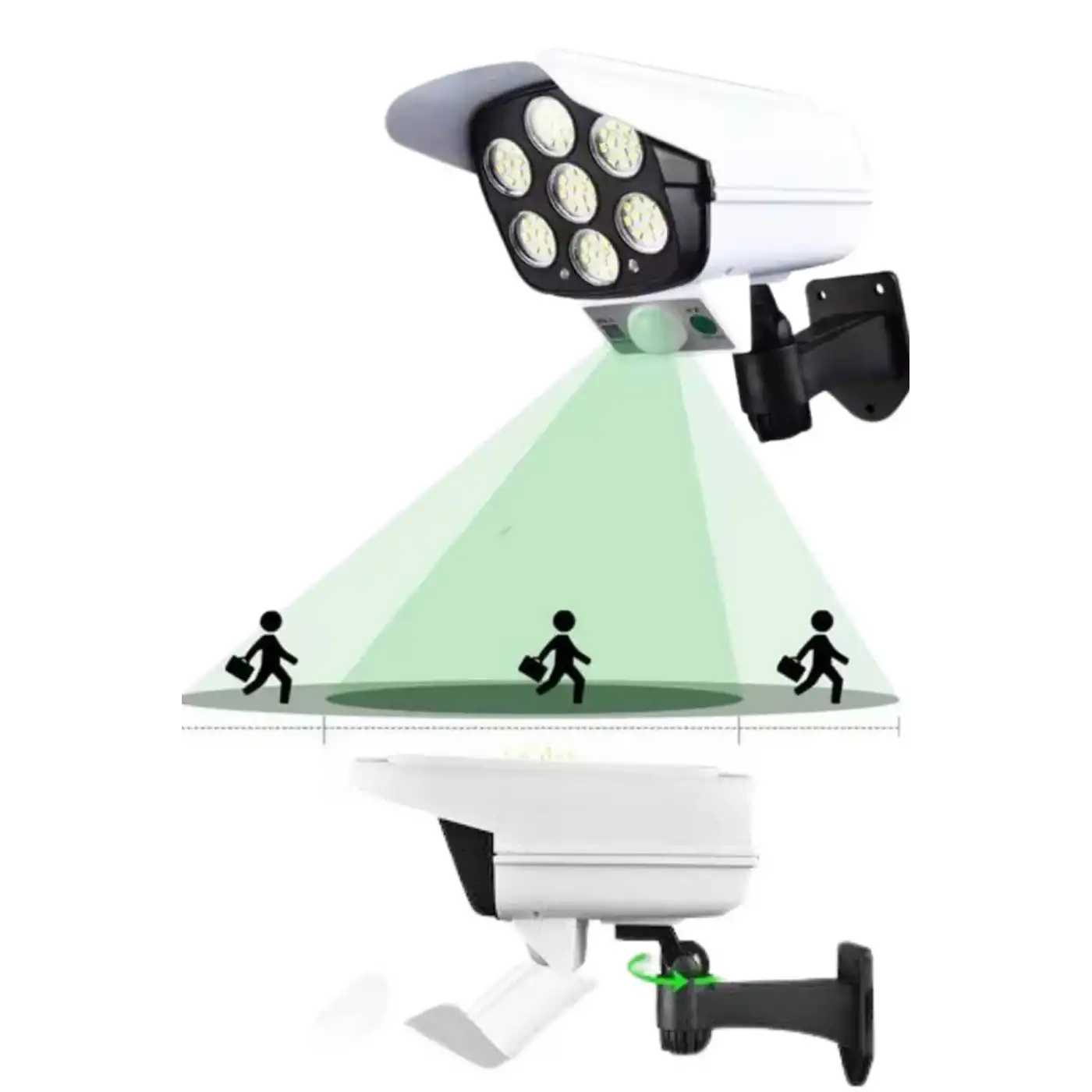 Solar Lamba Kamera Görünümlü Duvar Lambası Dönebilen Bahçe Aydınlatması