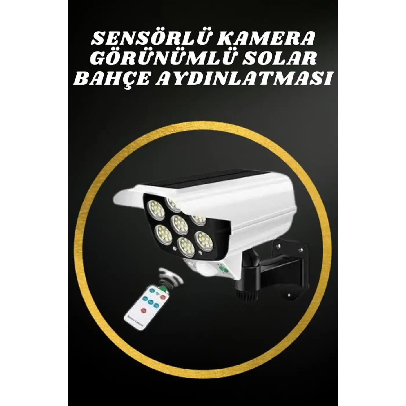 Solar Lamba Kamera Görünümlü Duvar Lambası Dönebilen Bahçe Aydınlatması