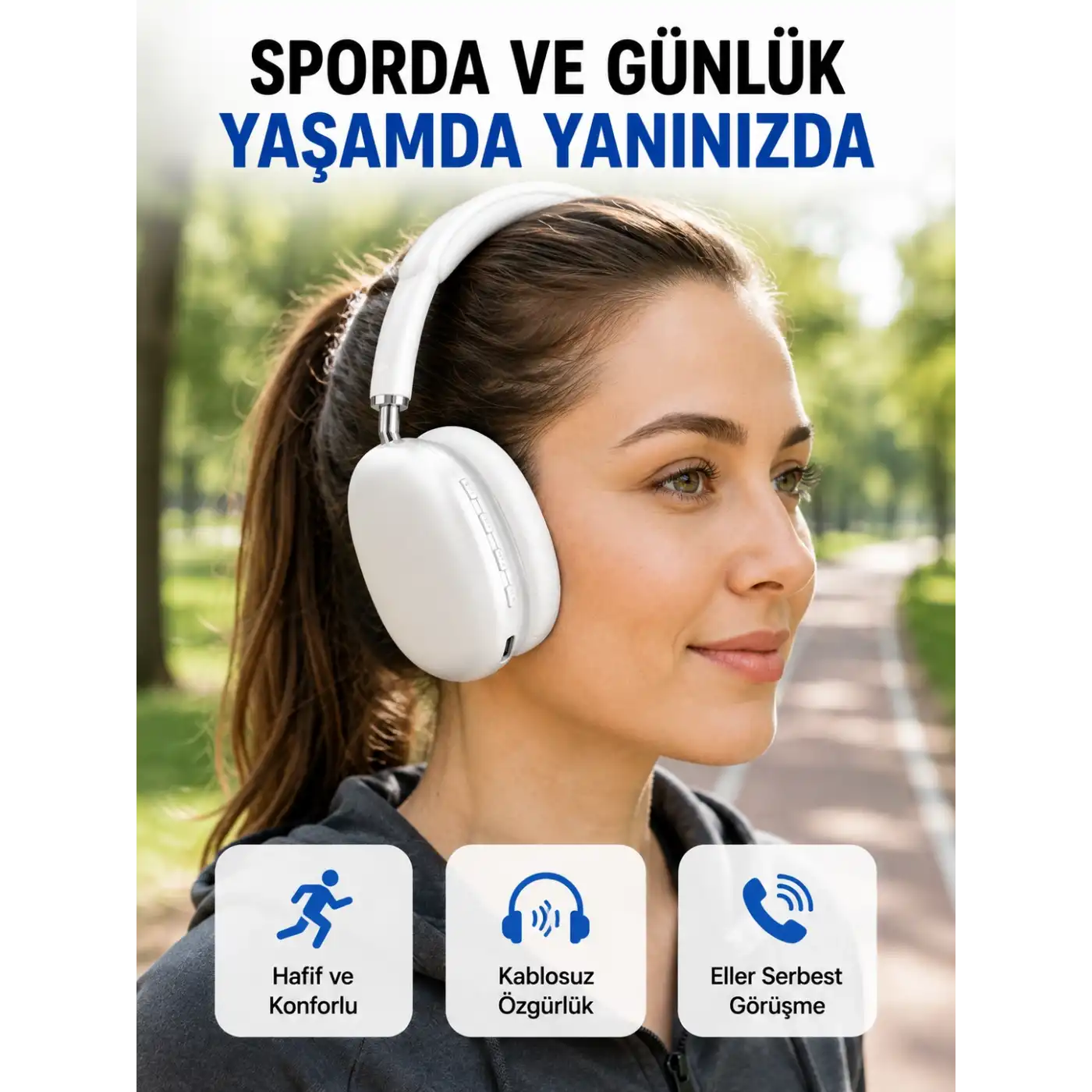Stereo Ses Kaliteli Bluetooth Kulaklık | Katlanabilir ve Ergonomik Tasarım Yeni Nesil