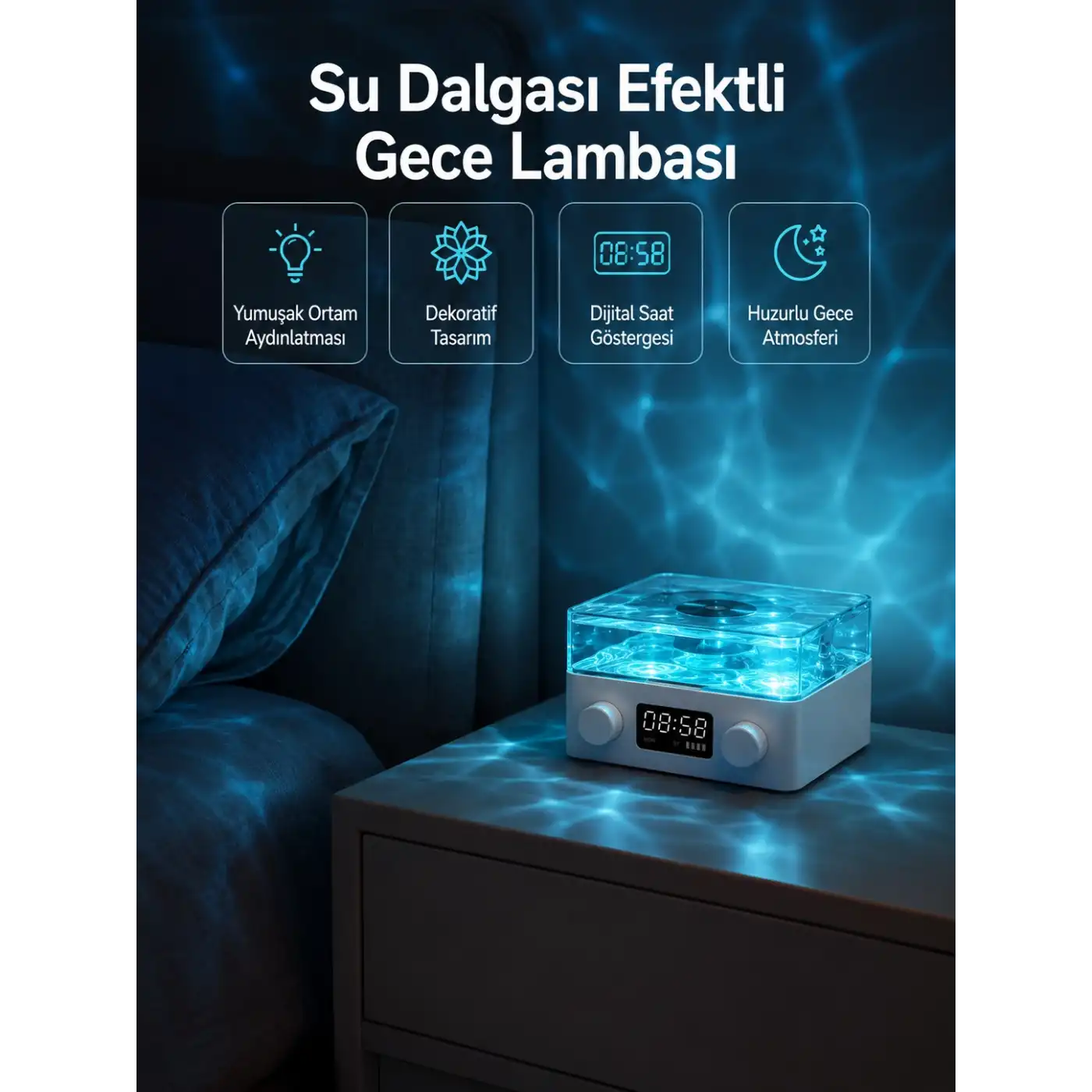 Stereo Sesli Gece Lambalı Bluetooth Hoparlör – Şık Vintage Tasarım