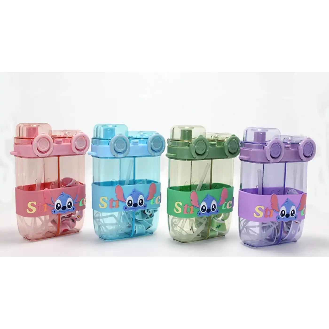 Stitch Çift Bölmeli Pipetli Suluk - Model 1