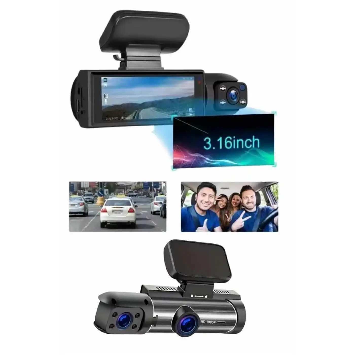 Sürüş Kamerası Video Kaydedici Hareket Algılama Gece Görüşlü