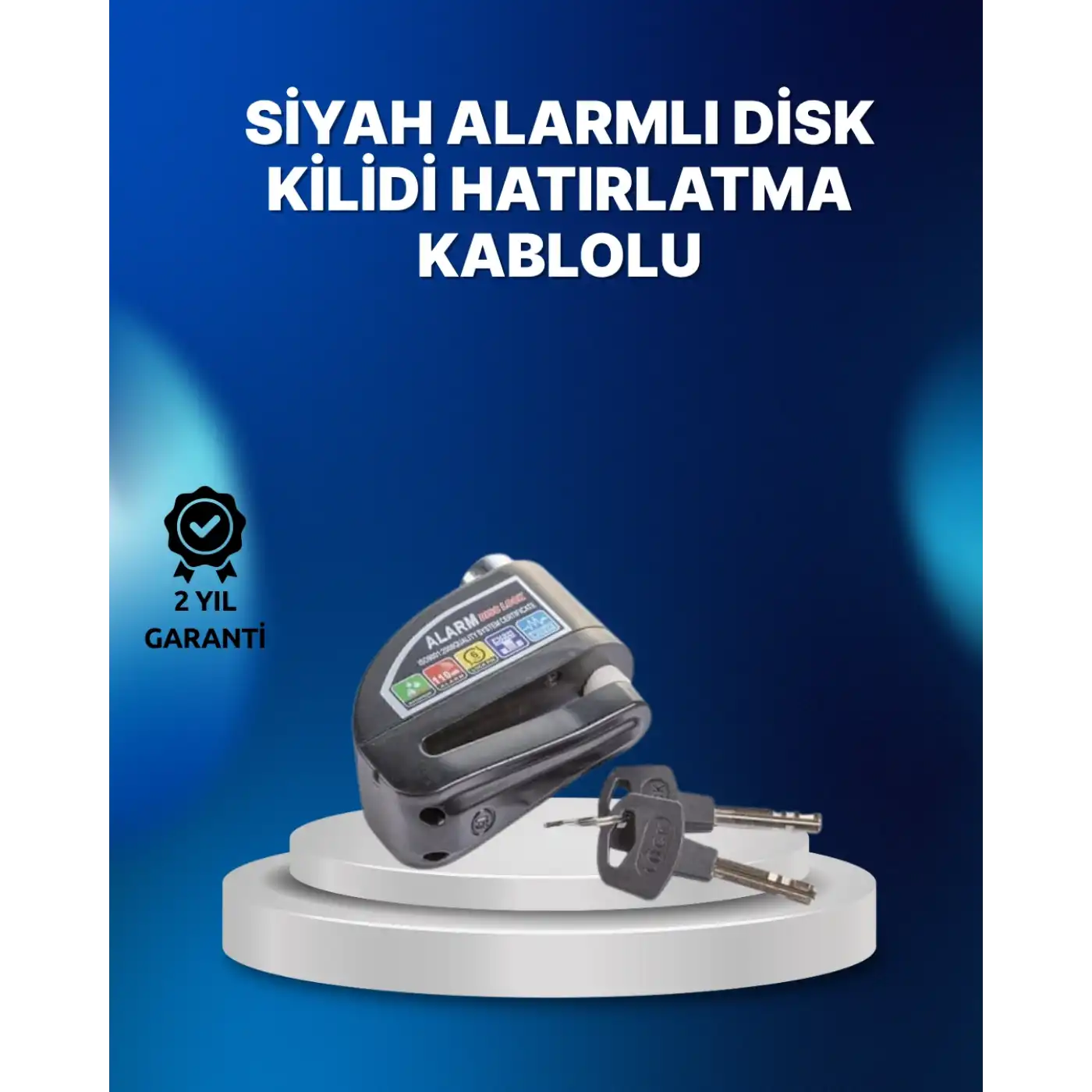 Suya Dayanıklı 110dB Alarmlı Çelik Disk Kilidi