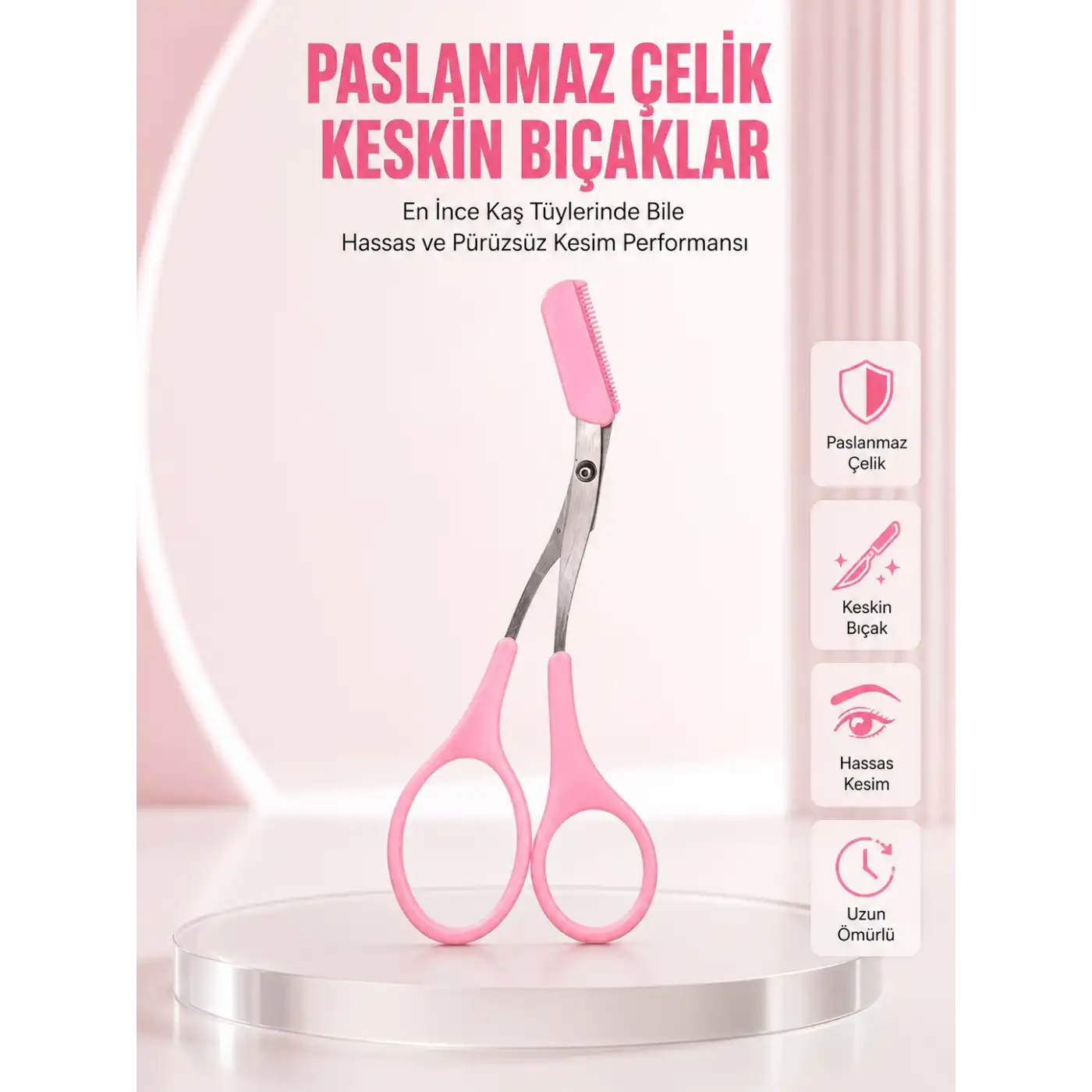Taraklı Kaş Düzeltme Makası – Hassas Şekillendirme ve Kolay Kullanım