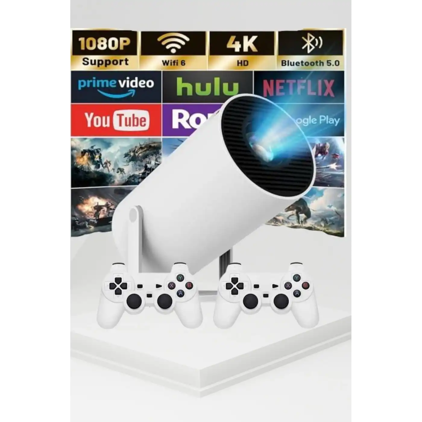 Taşınabilir Android Projeksiyon Ayaklı Çift Kollu 4K Çözünürlüklü Sinema Projeksiyonu