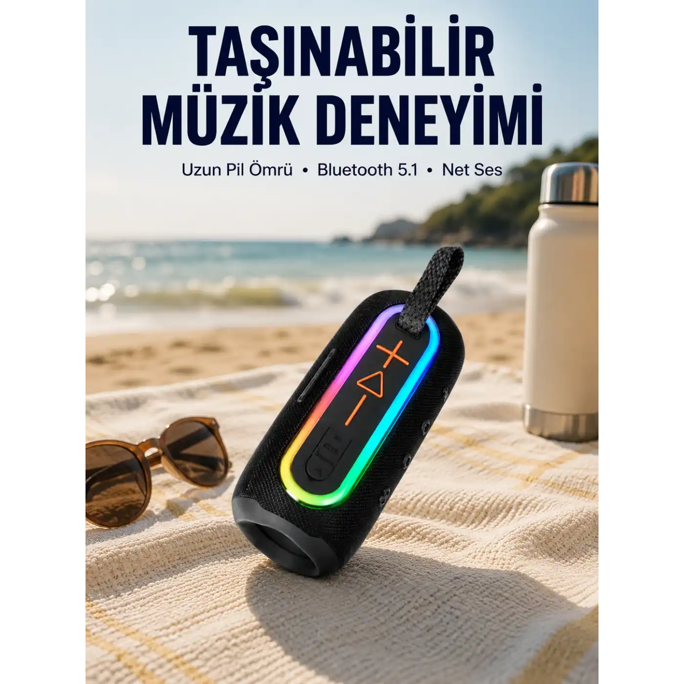 Taşınabilir Bluetooth Hoparlör Kırmızı IP67 Su Geçirmez Yeni Nesil