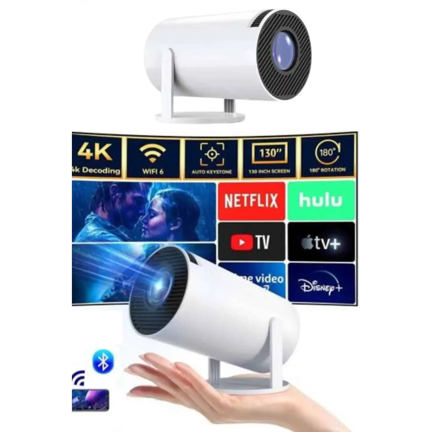 Taşınabilir Projeksiyon Ayaklı Projektör Android Uyumlu HDMI Girişli