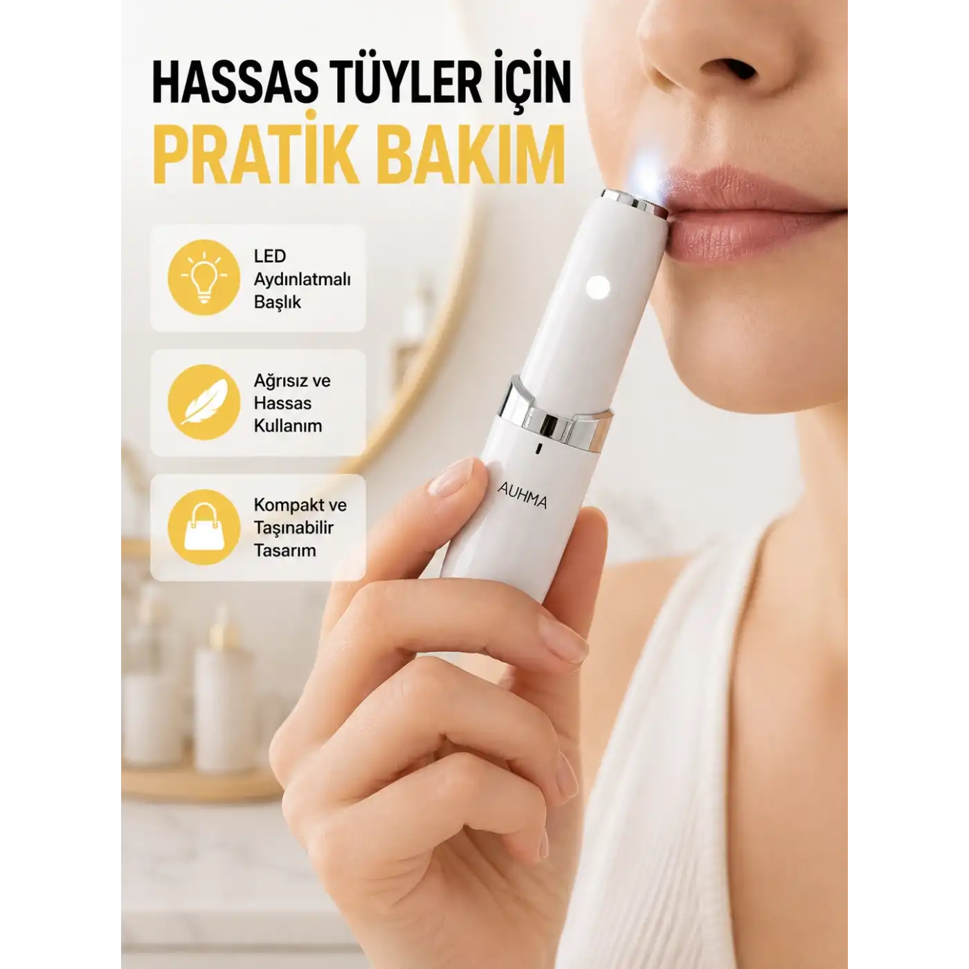 Taşınabilir Yüz Epilatörü Pürüzsüz ve Konforlu Epilasyon