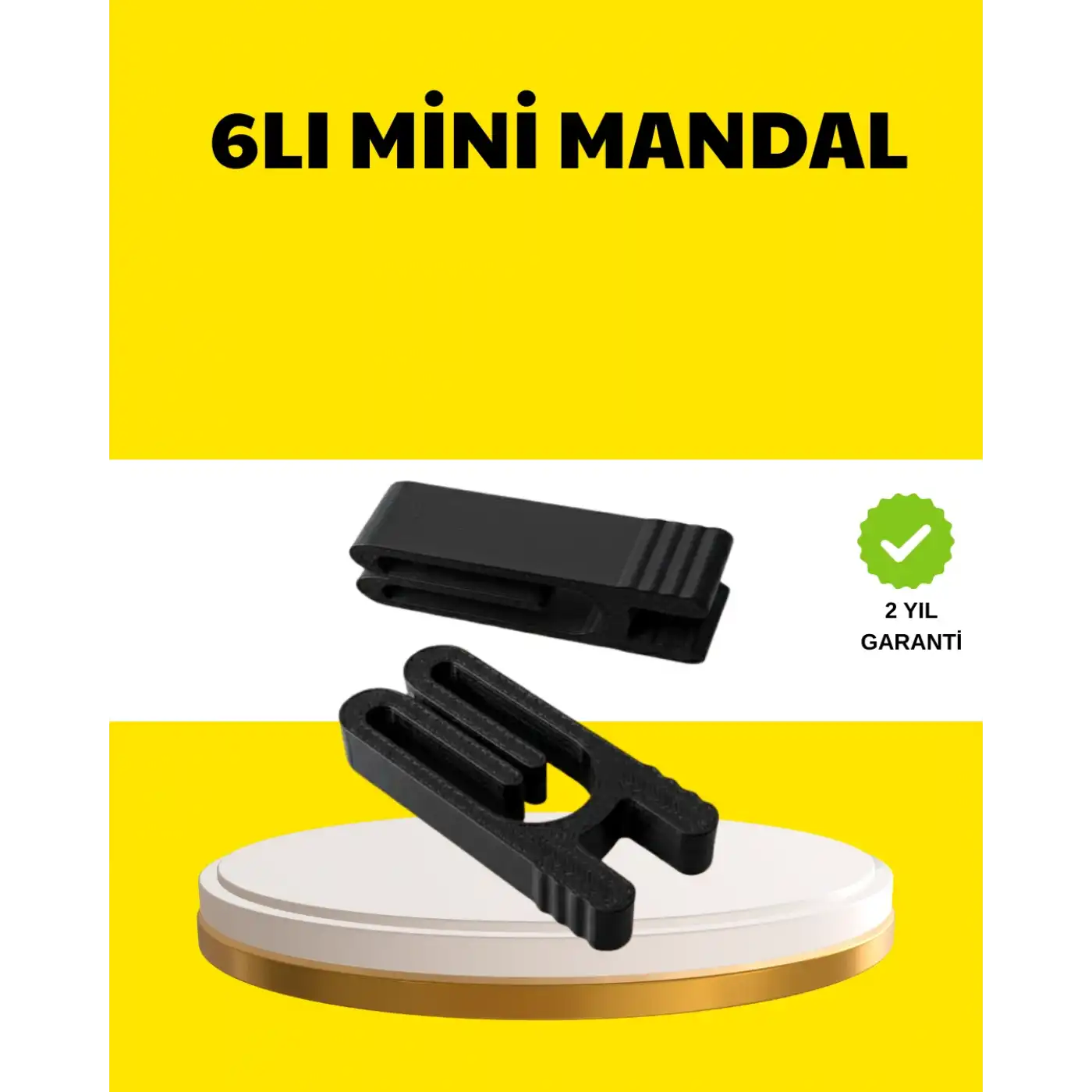 Tekrar Kullanılabilir Poşet Mandalı Siyah 6’lı Set