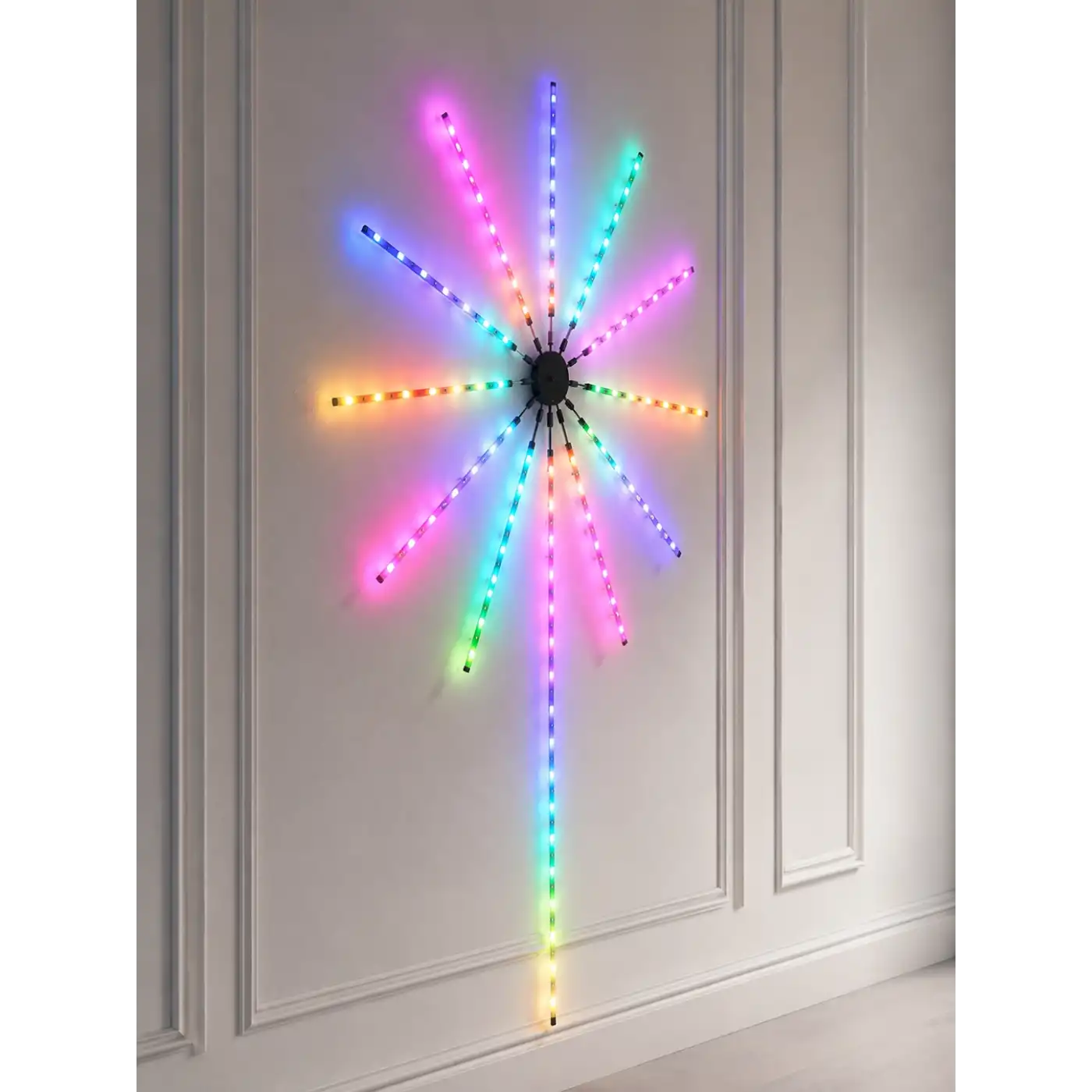 Telefon Kontrollü RGB Fireworks LED Işık Çok Renkli Dekoratif Duvar Lambası