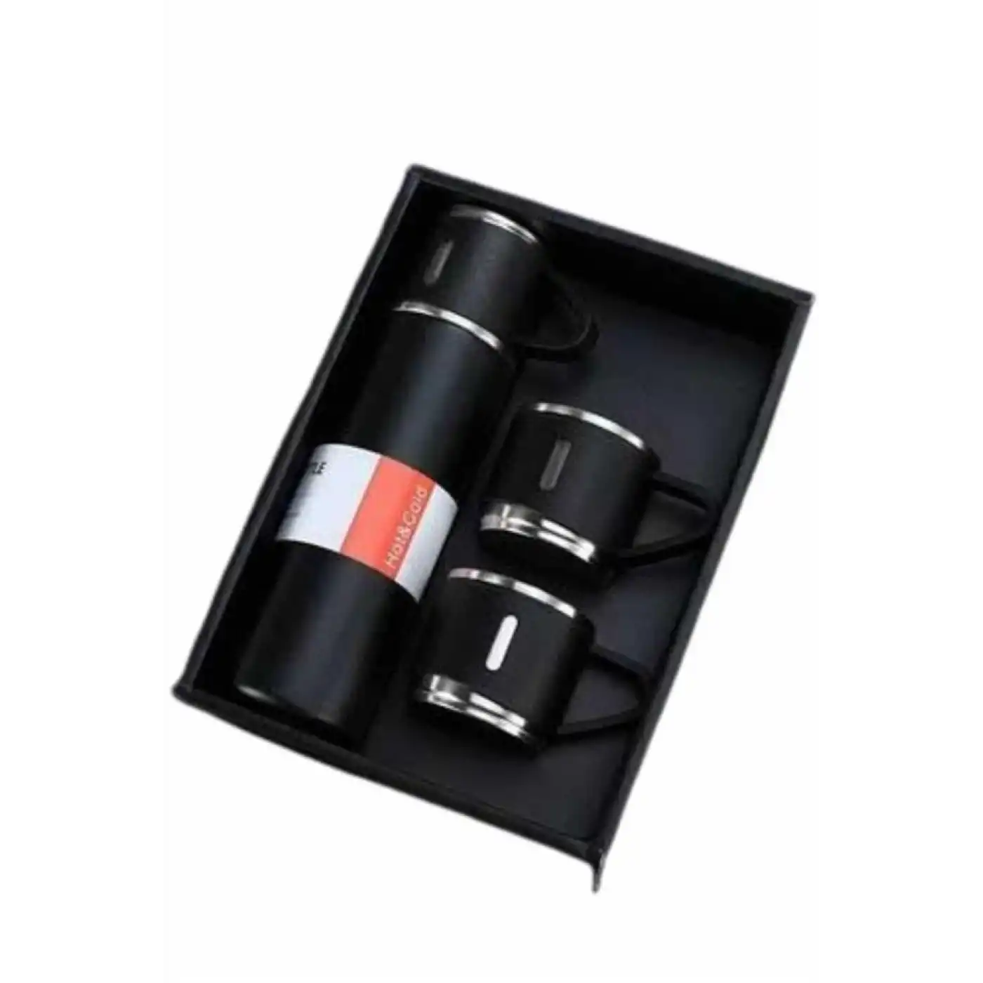 Termos Seti Paslanmaz Çelik 3 Bardaklı Vakumlu Termos Set 500 Ml 12 Saate Kadar Isı Koruma