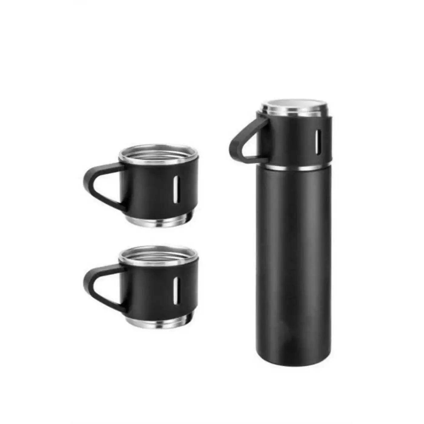 Termos Seti Paslanmaz Çelik 3 Bardaklı Vakumlu Termos Set 500 Ml 12 Saate Kadar Isı Koruma