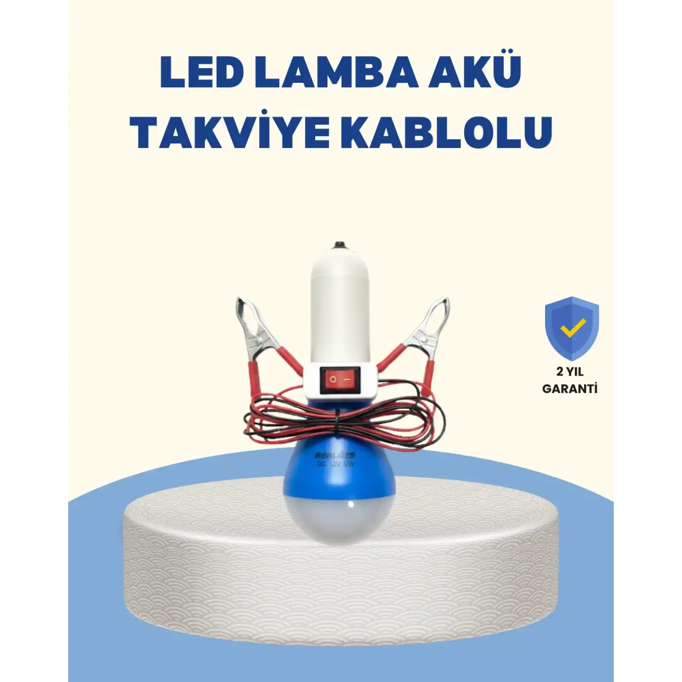 Timsah Kıskaçlı 12V LED Ampul Kamp ve Acil Durum Lambası