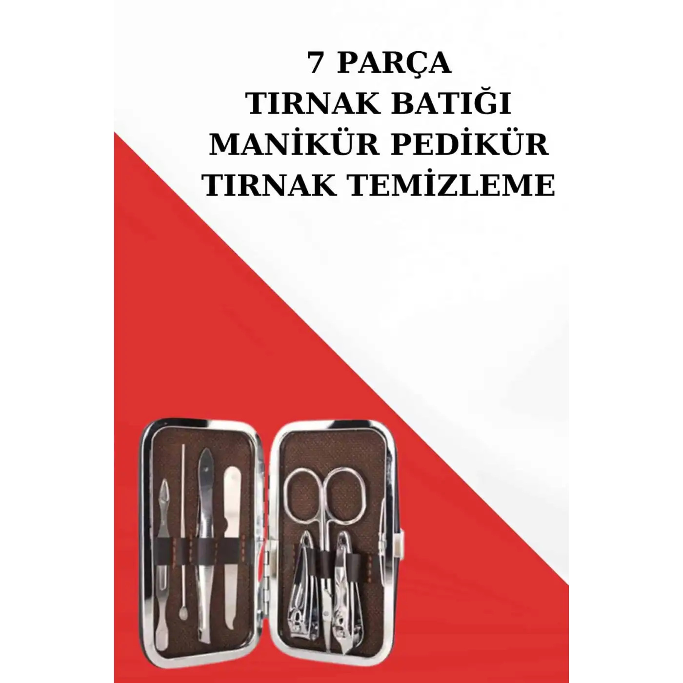 Tırnak Temizliği, Tırnak Batığı ve Düzenli Bakım İçin 7 Parça Çelik Set