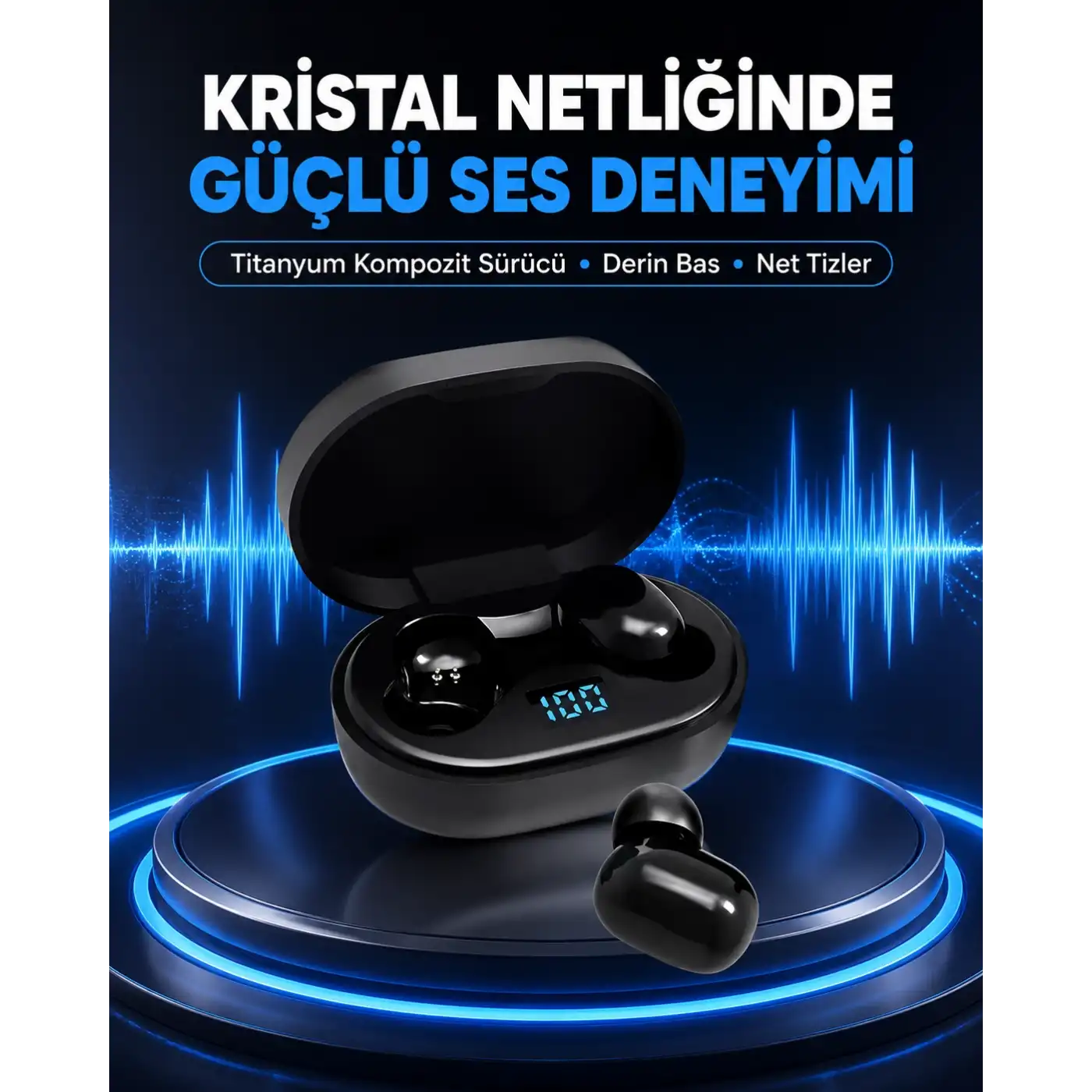 Titanyum Hoparlörlü Kablosuz Bluetooth Kulaklık Yeni Nesil