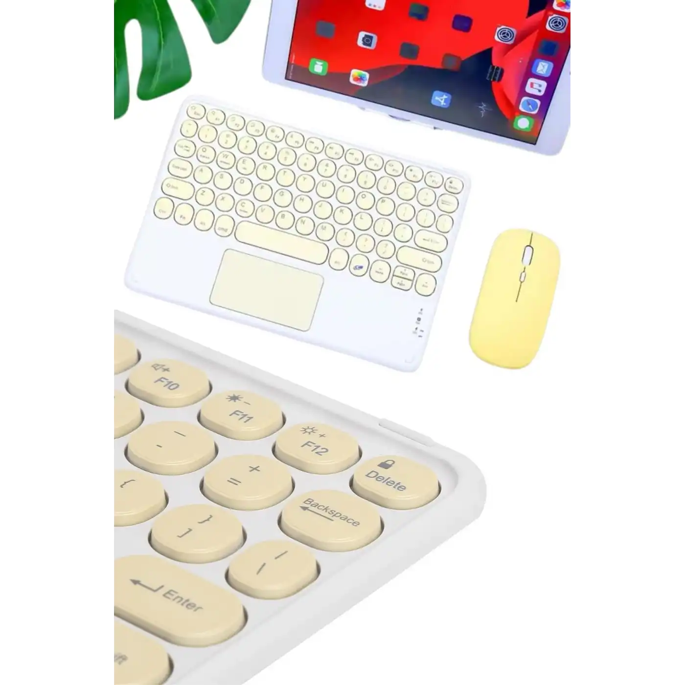 Touchpad Tüm Cihazlara Uyumlu Bluetooth Klavye Touchpad Slim Kablosuz Wifi Q Klavye
