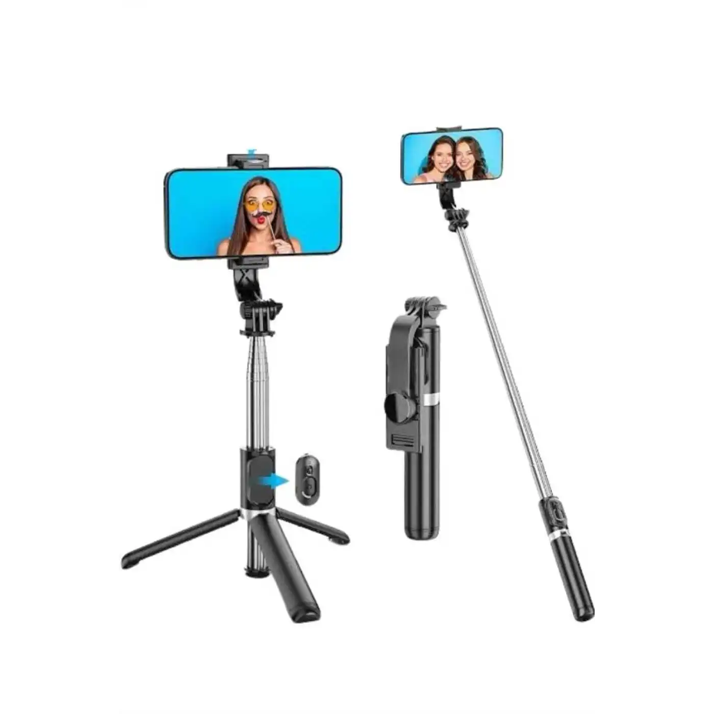 Tripod Selfie Çubuğu Bluetooth Kumandalı Kablosuz Led Işıklı