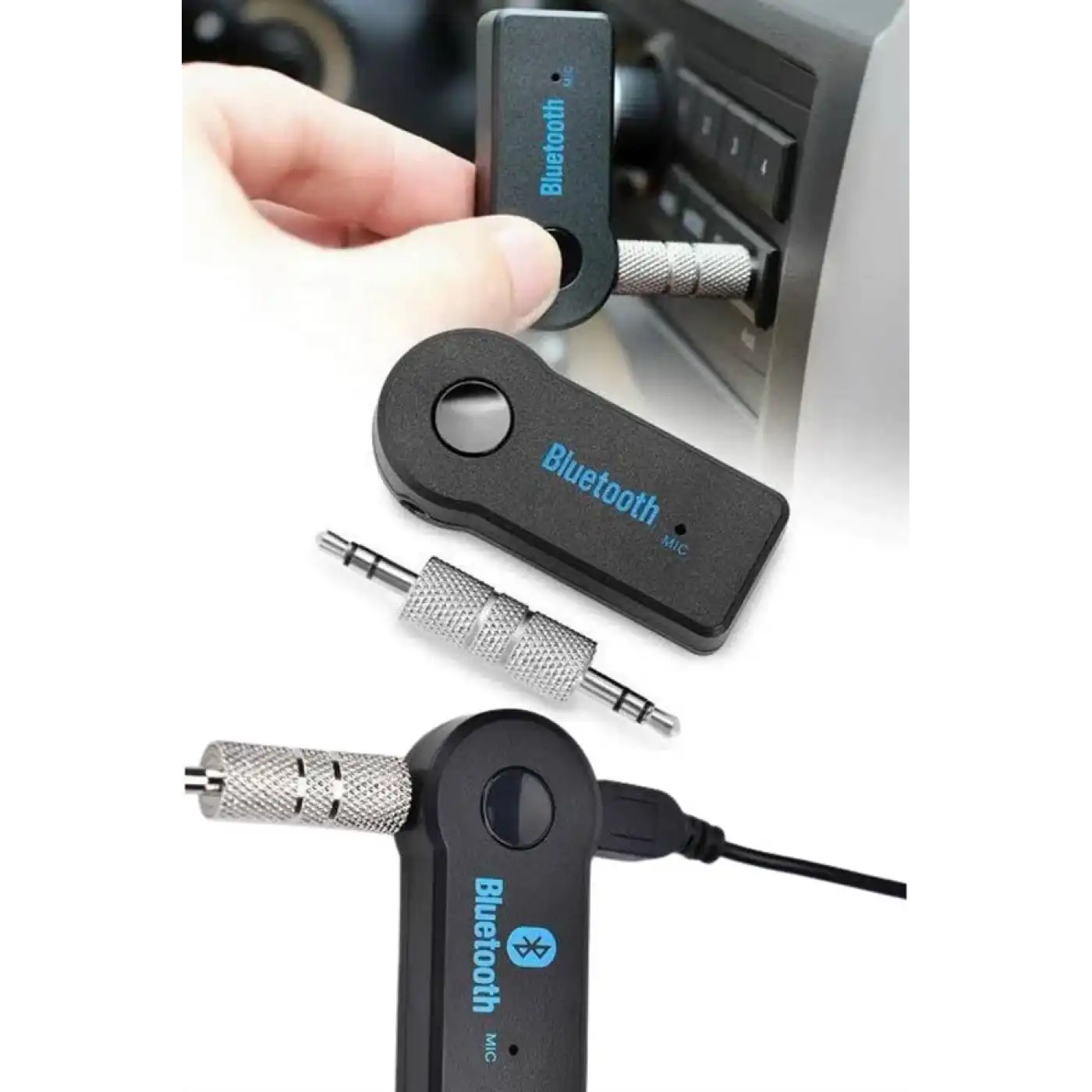 Tüm Cihazlara Uyumlu Bluetooth Aux Araç Kiti Siyah