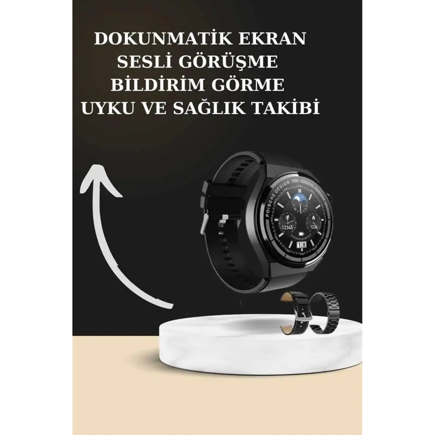 TWS Bluetooth Kulaklık ve Akıllı Saat Uyku Takibi Nabız Ölçer Uzun Pil Ömrü