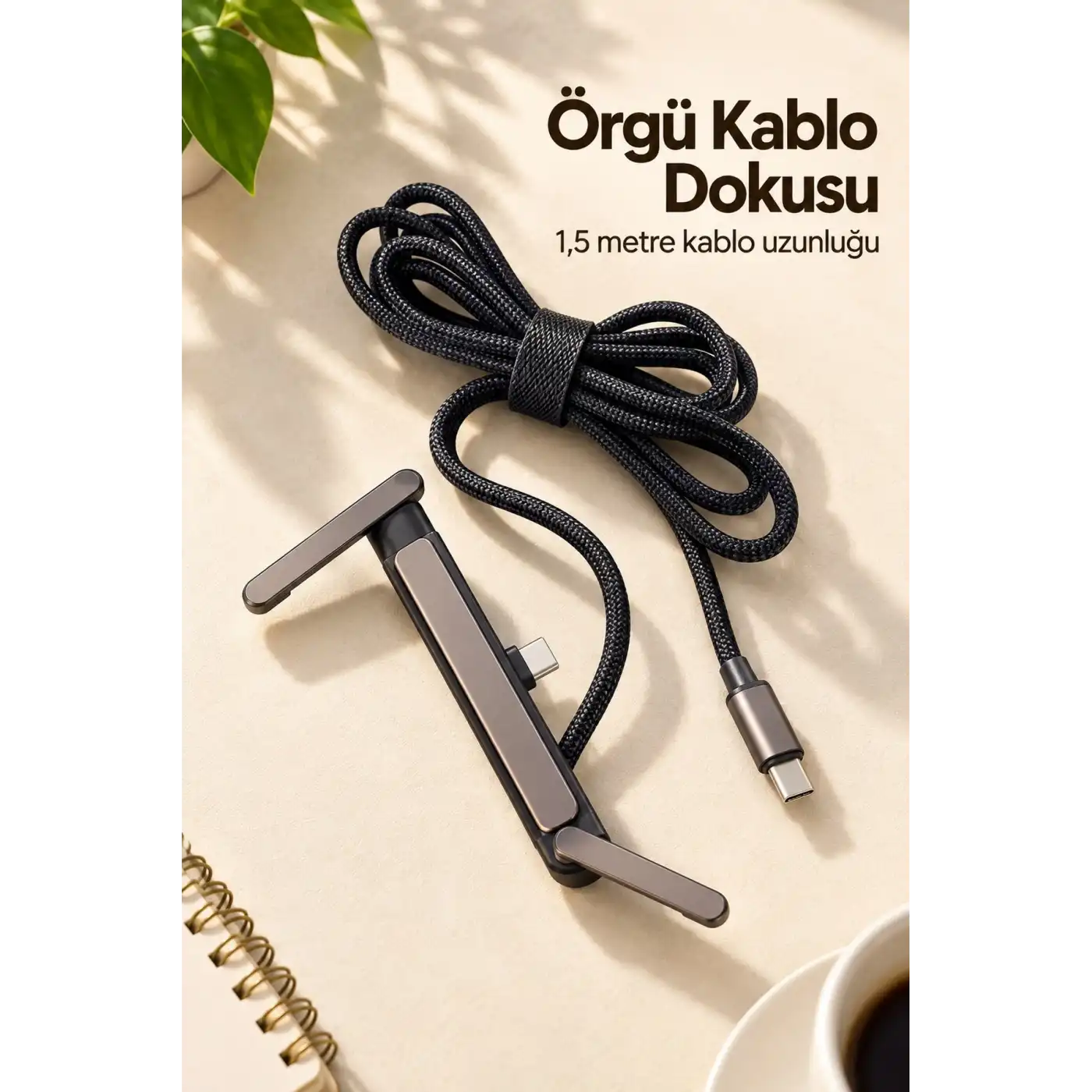 Type C Şarj Kablosu Çinko Alaşım Gövdeli