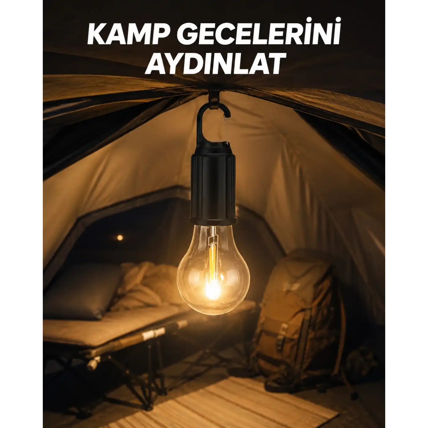 Type-C Şarjlı LED Kamp Lambası – Uzun Ömürlü Pil ve Yüksek Parlaklık