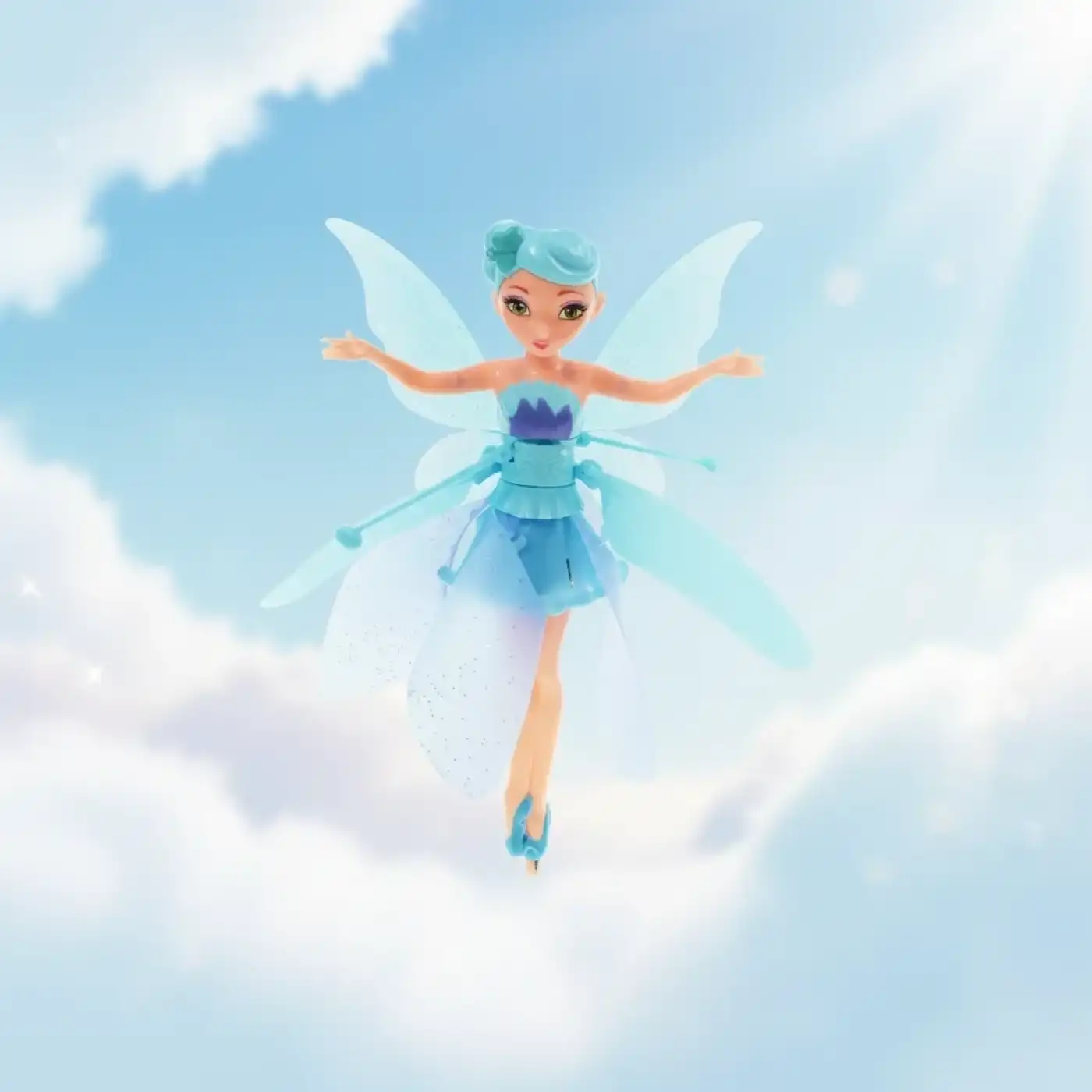 Uçan Peri Oyuncak Usb Kablolu ve Şarj Edilebilir Oyuncak Bebe Mavisi