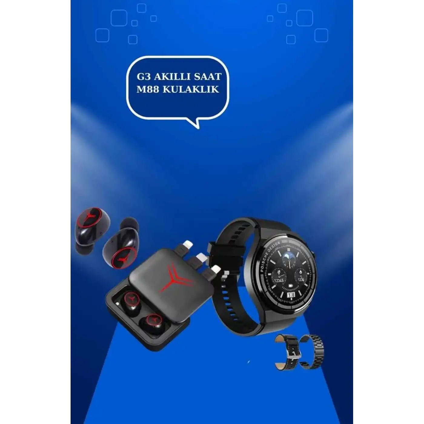 Ucuz Kaliteli Akıllı Saat ve Powerbank Bluetooth Kulaklık 5.1 Stereo ANC Özelliği