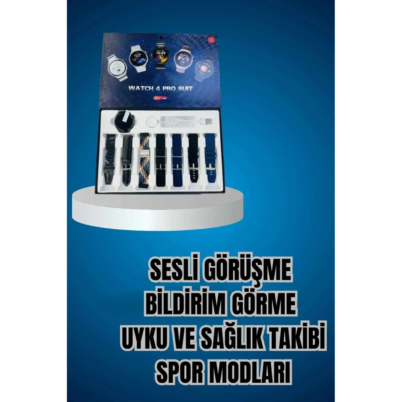 Ucuz Kaliteli Yeni Nesil 7 Kordonlu Akıllı Saat ve Kablosuz Bluetooth Kulaklık ANC Özelliği