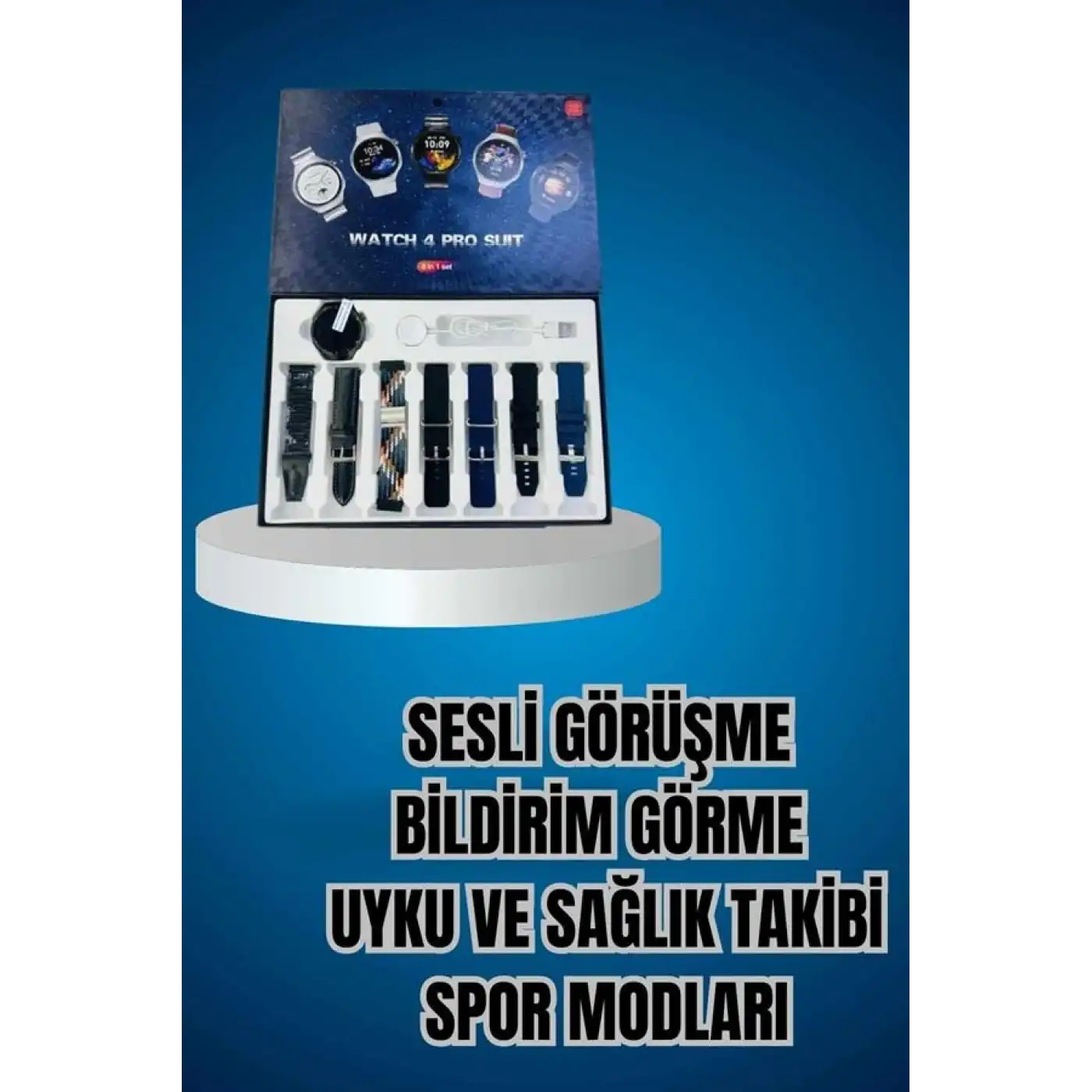 Ucuz Kaliteli Yeni Nesil 7 Kordonlu Akıllı Saat ve Kablosuz Bluetooth Kulaklık ANC Özelliği