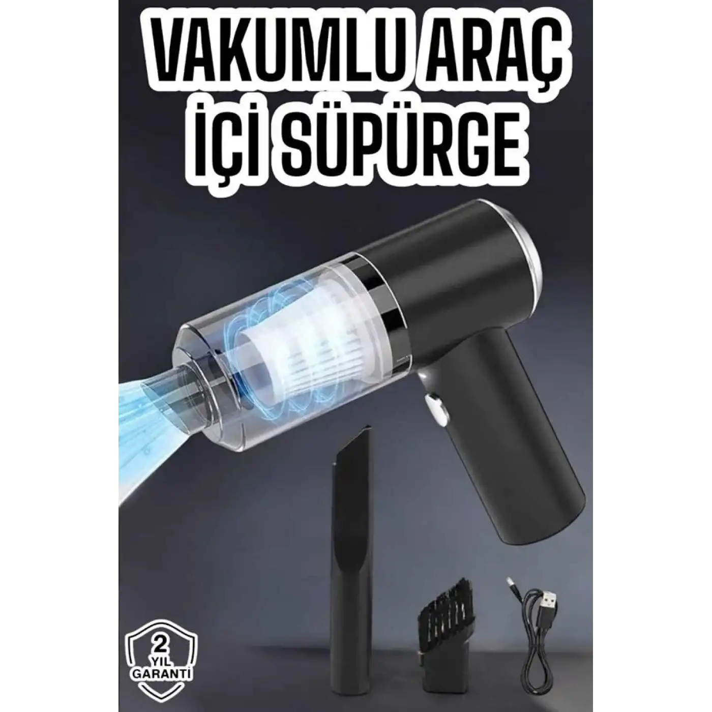Üflemeli Güçlü Vakumlu Ev Ofis Araç Süpürgesi El Süpürgesi Şarjlı