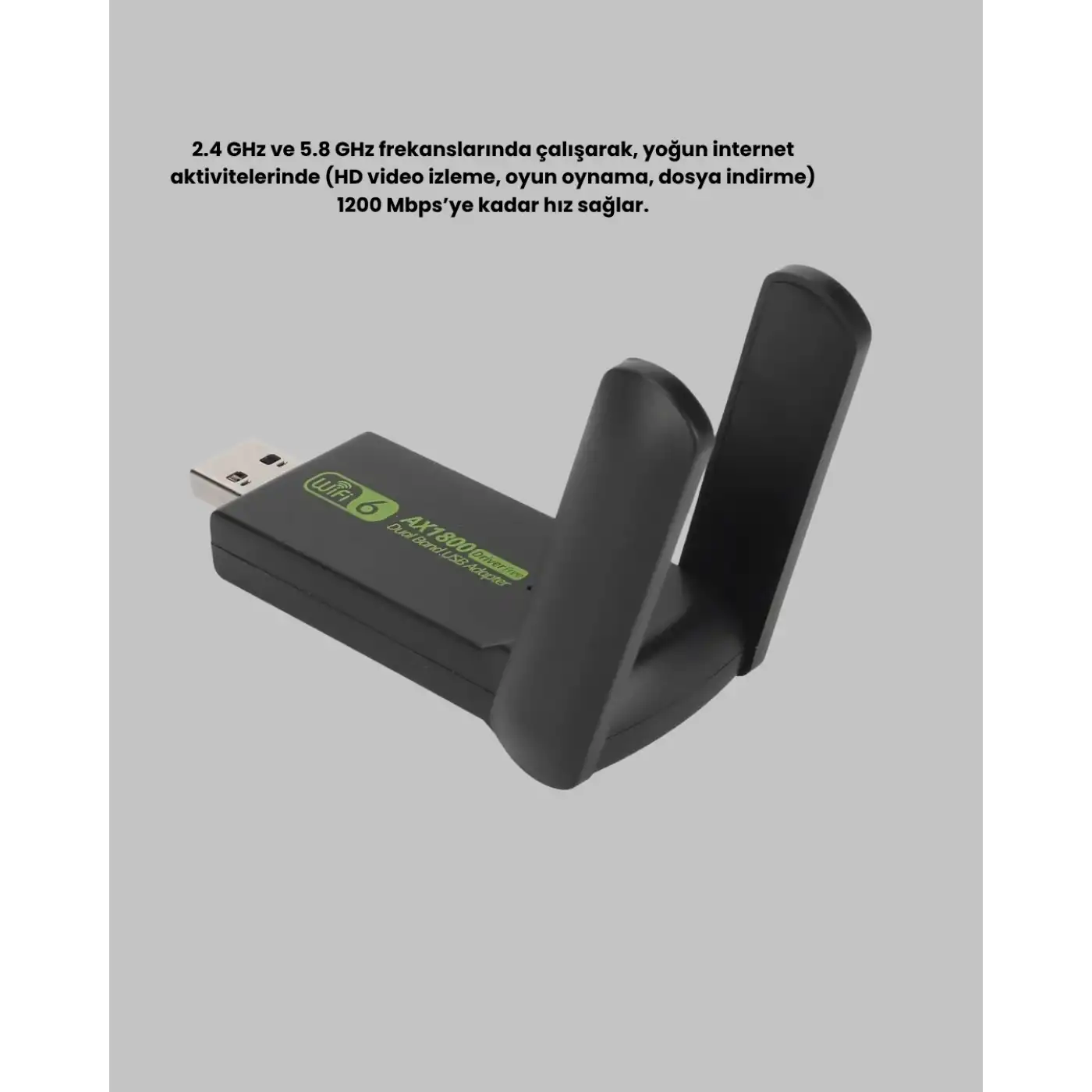Ultratekno Dual Band WiFi Adaptör – 1200 Mbps, USB 3.0, Çift Antenli, Geniş Kapsama Alanı ve Yüksek Hız
