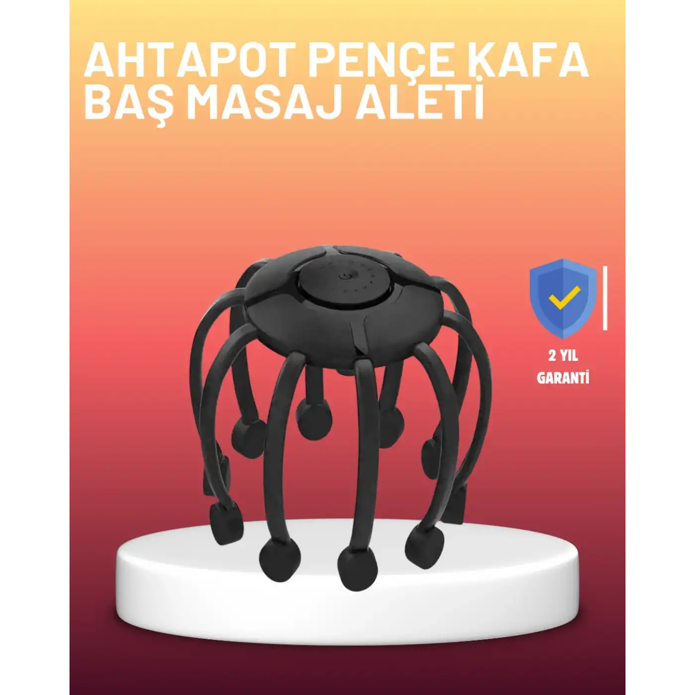 USB Şarjlı Kafa Masaj Aleti 3 Modlu 8 Başlıklı Stres Giderici