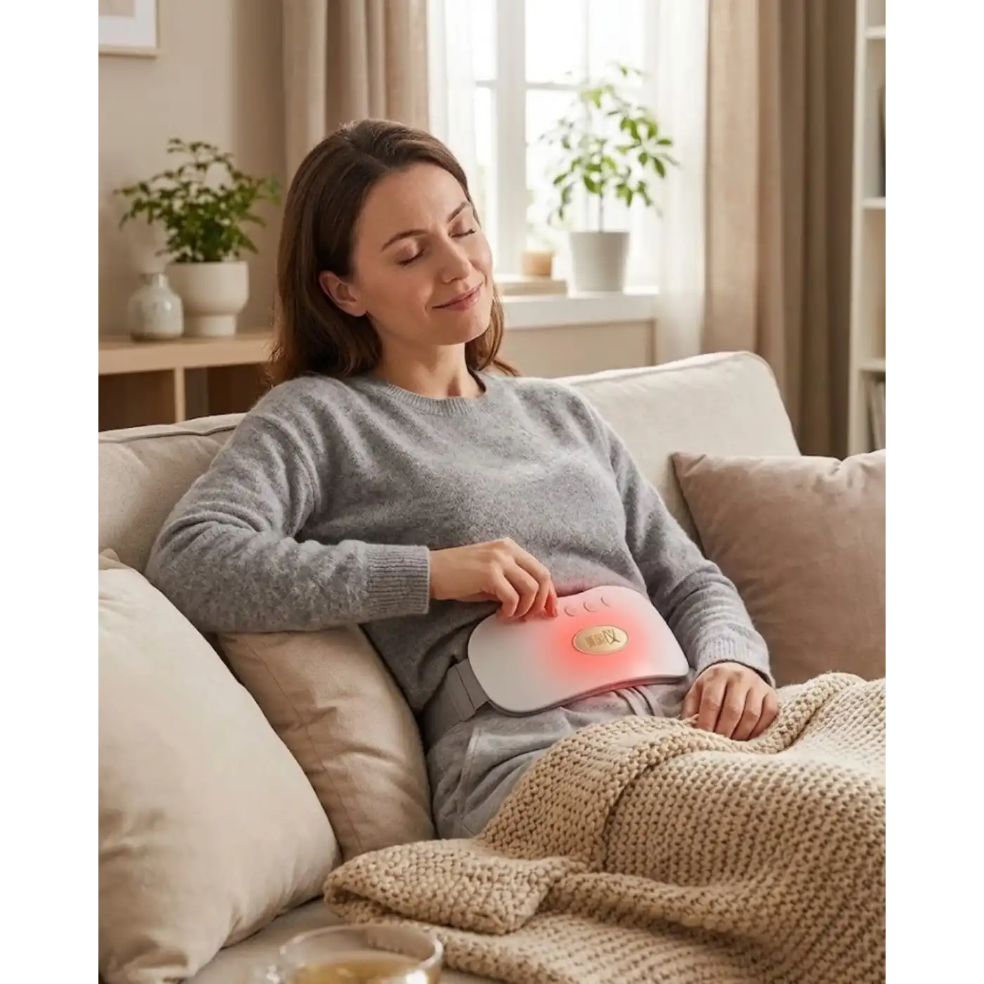 USB Şarjlı Kızılötesi Isıtmalı Titreşimli Kadın Bel ve Karın Masaj Kemeri