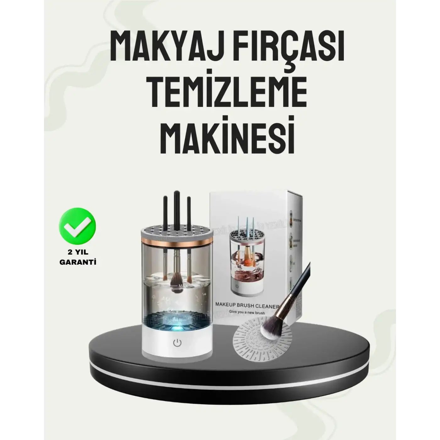 USB Şarjlı Kompakt Makyaj Fırçası Temizleme Makinesi