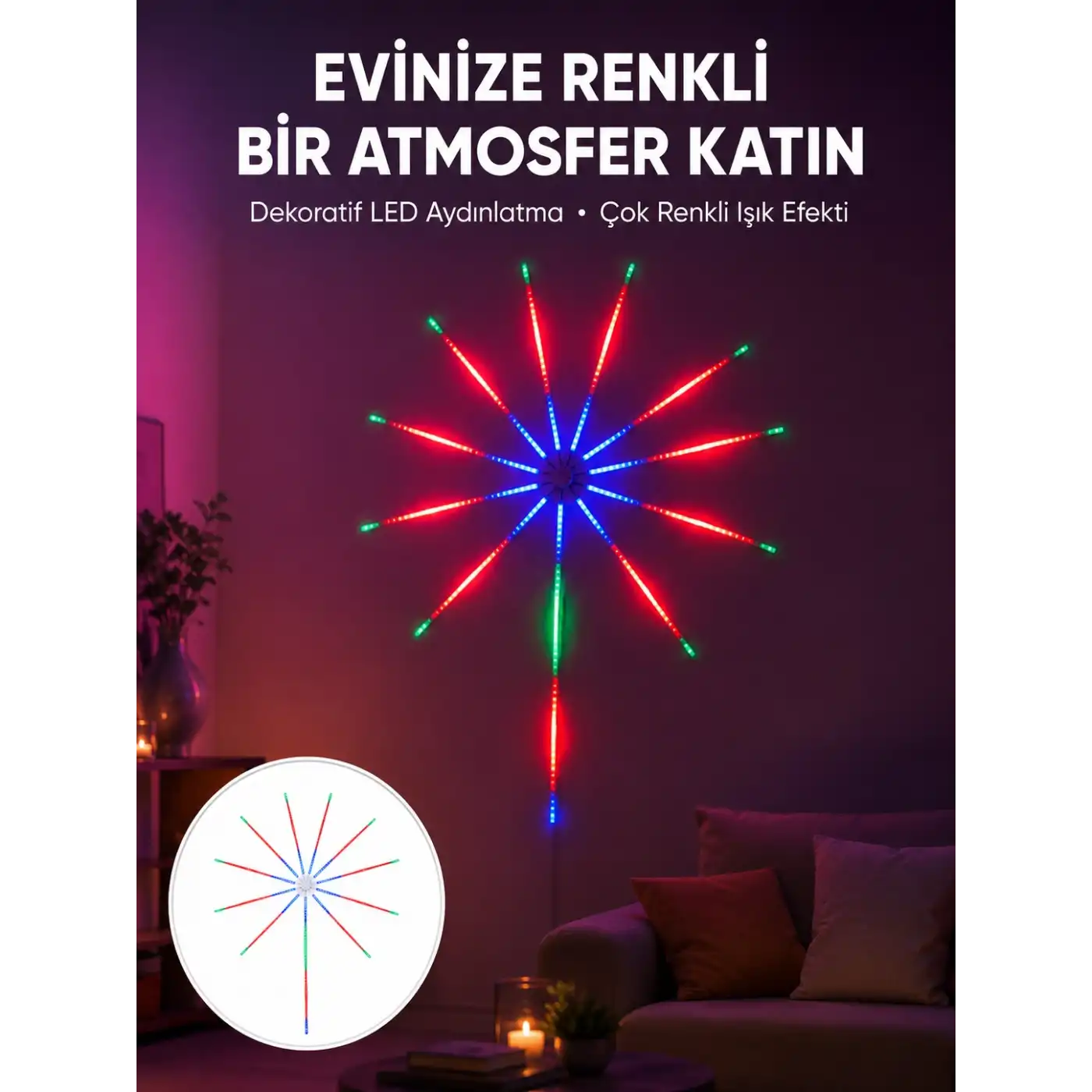 Uygulama Destekli RGB LED Duvar Aydınlatması Yeni Nesil