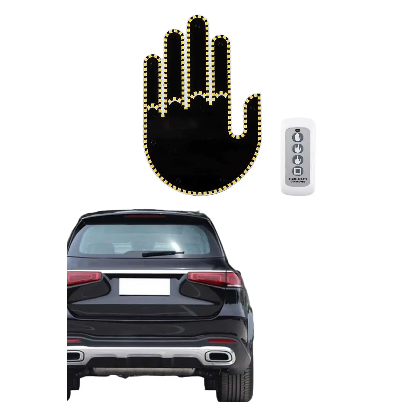 Uzaktan Kumandalı El Orta Parmak Led Araç Camına Özel