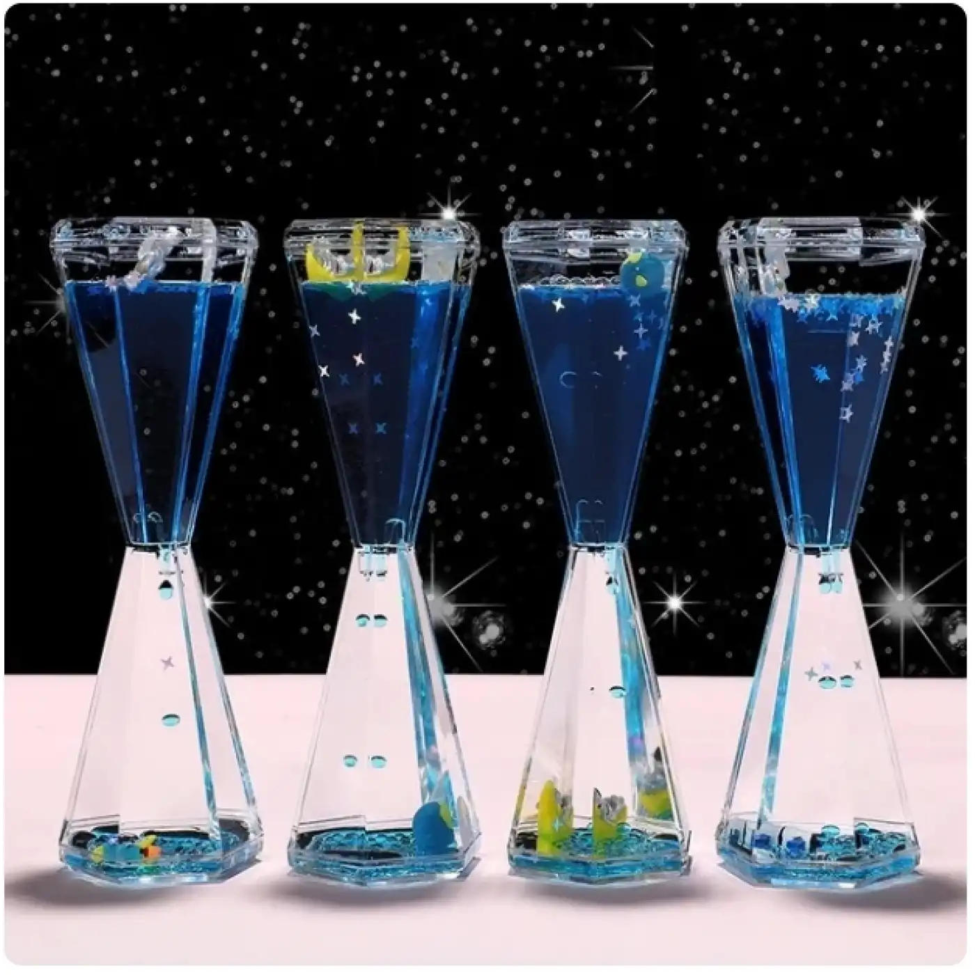 Uzay Temalı Dökülen Yağ Kum Saati