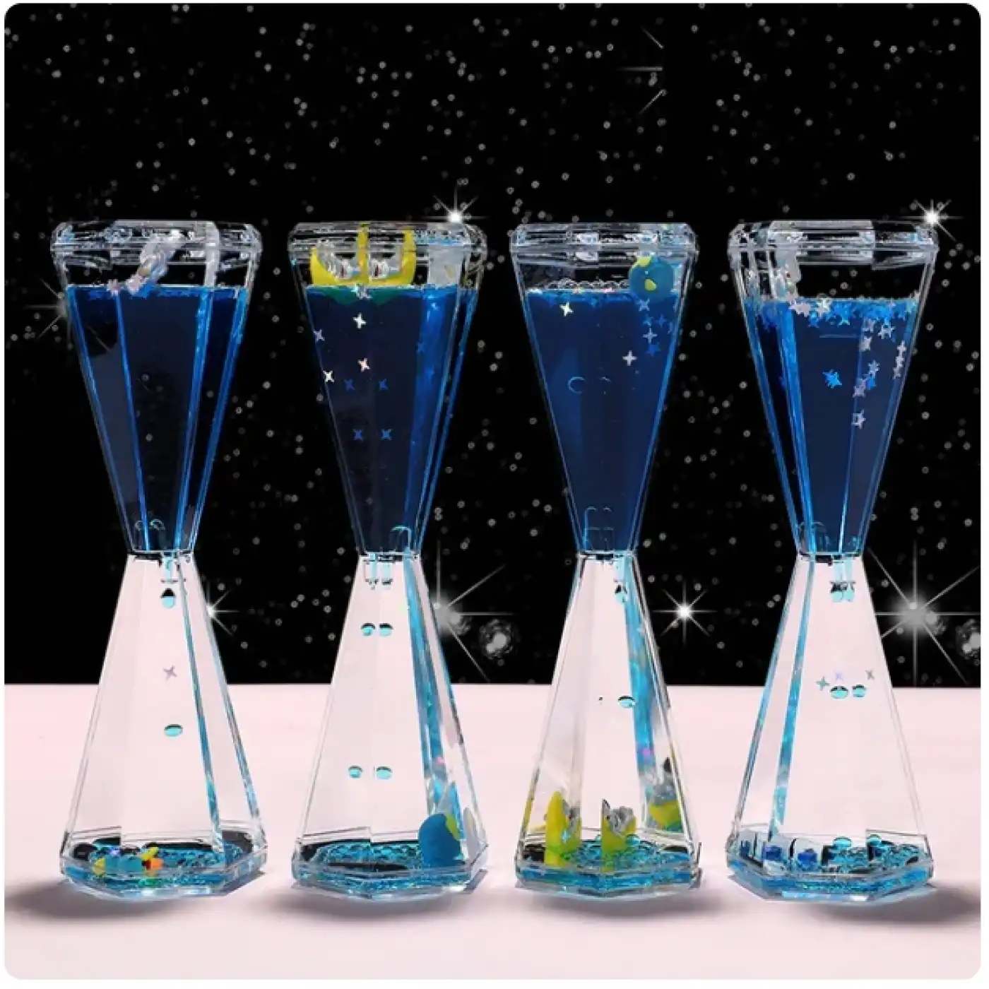 Uzay Temalı Dökülen Yağ Kum Saati