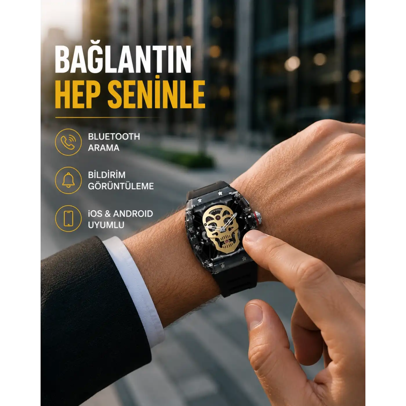 Uzun Pil Ömürlü Akıllı Saat Günlük ve Spor Kullanım