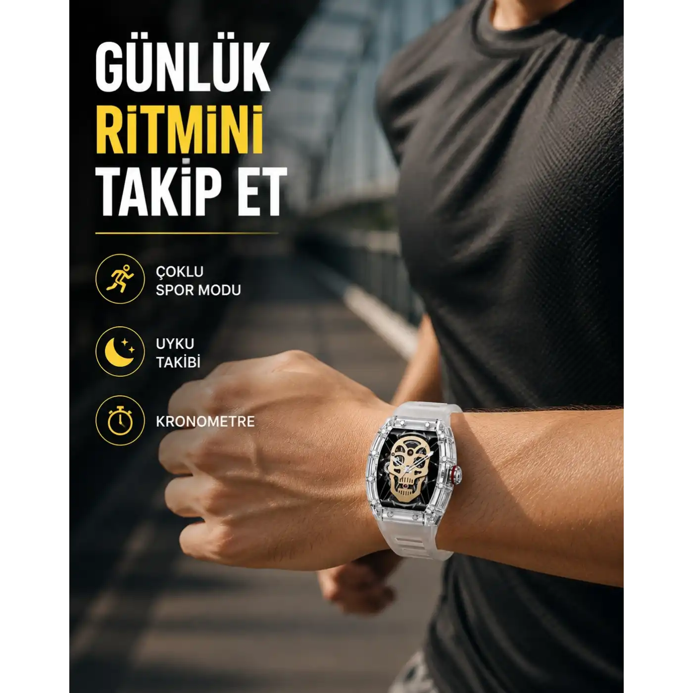 Uzun Pil Ömürlü Akıllı Saat Spor ve Günlük Kullanım Yeni Nesil