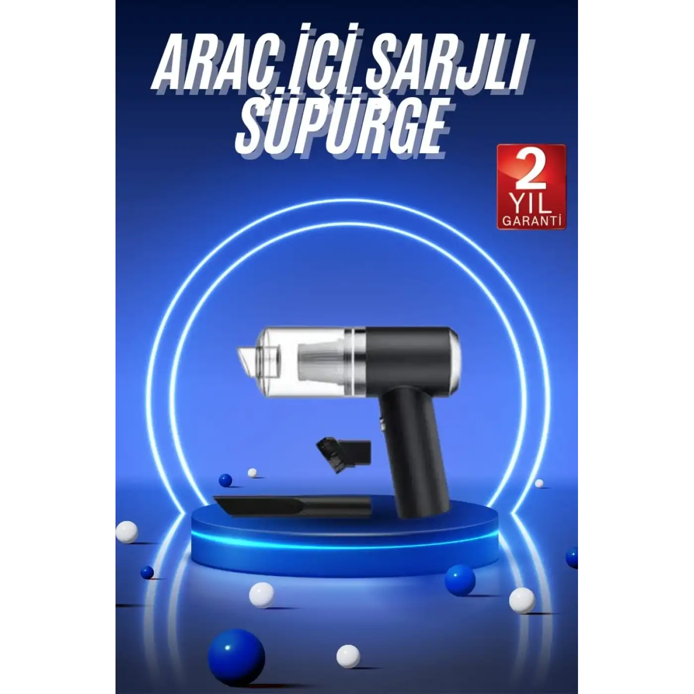 Vakumlu Araç İçi Süpürge Taşınabilir Pratik Şarjlı Temizlenebilir