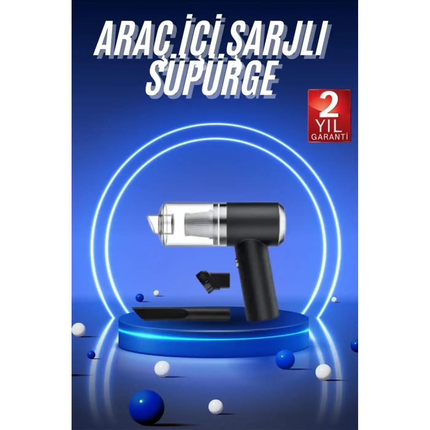 Vakumlu Araç İçi Süpürge Taşınabilir Pratik Şarjlı Temizlenebilir