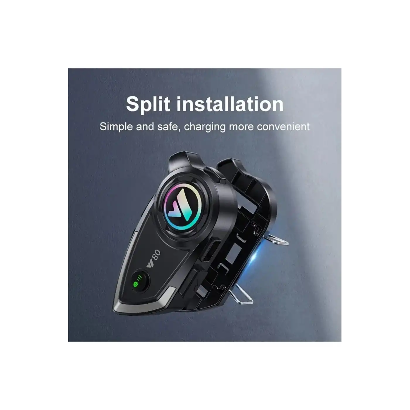 Vothoon Y80 Motosiklet Kask Kulaklık Intercom Işıklı Motorsiklet Interkom