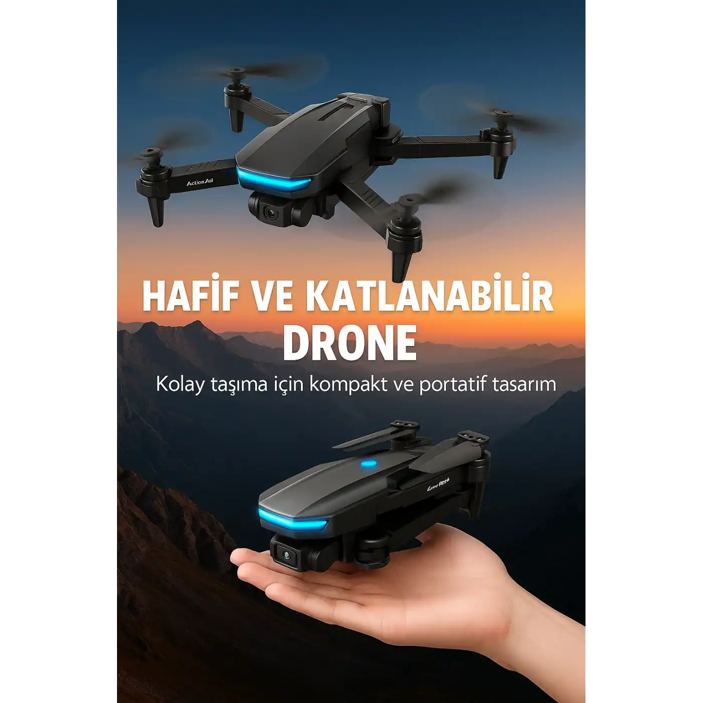Wifi FPV Canlı Görüntü Aktarımlı Katlanabilir Drone
