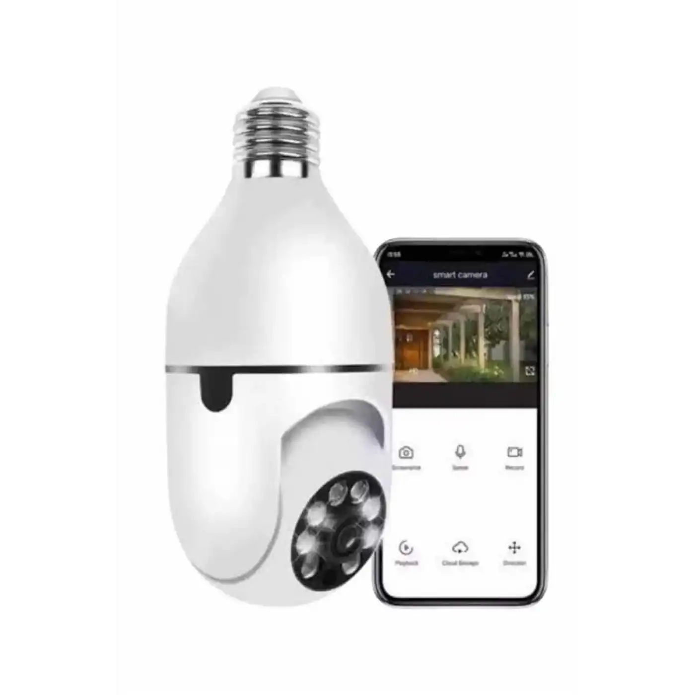 Wifi Güvenlik Kamerası Çift kameralı Ampule Takılabilir Sensörlü