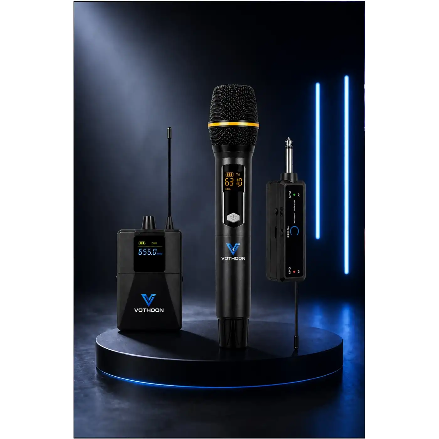 Wireless Mikrofon Sistemi Uhf Kablosuz El Mikrofonu Profesyonel Ses Performansı 50 Mt Menzil
